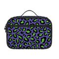 Purple And Green Leopard Pattern Print Portable Lunch Bag