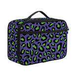 Purple And Green Leopard Pattern Print Portable Lunch Bag