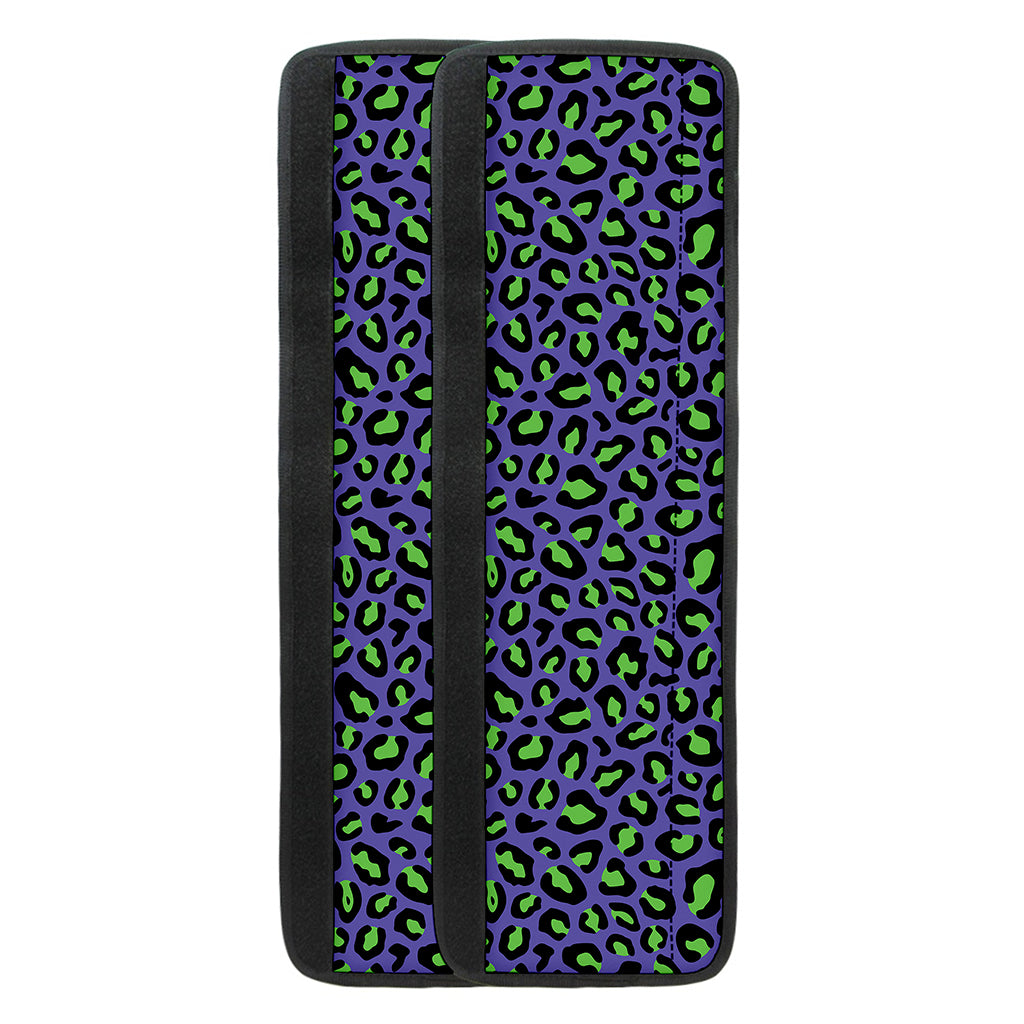 Purple And Green Leopard Pattern Print Refrigerator Handle Covers