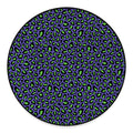 Purple And Green Leopard Pattern Print Round Floor Mat