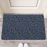 Purple And Green Leopard Pattern Print Rubber Doormat