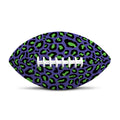 Purple And Green Leopard Pattern Print Rugby Ball