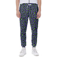 Purple And Green Leopard Pattern Print Joggers
