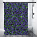 Purple And Green Leopard Pattern Print Shower Curtain