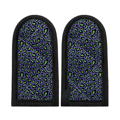 Purple And Green Leopard Pattern Print Skillet Handle Cover