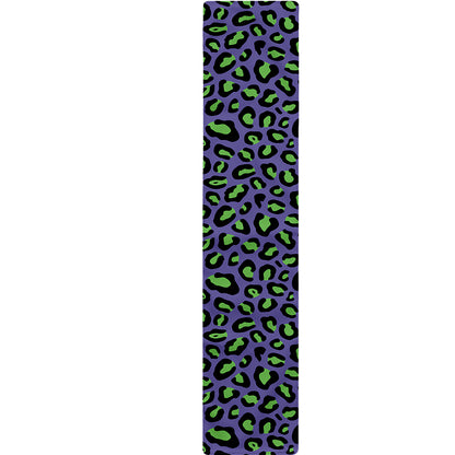 Purple And Green Leopard Pattern Print Table Runner