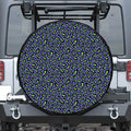 Purple And Green Leopard Pattern Print Tire Cover