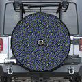 Purple And Green Leopard Pattern Print Tire Cover With Camera Hole