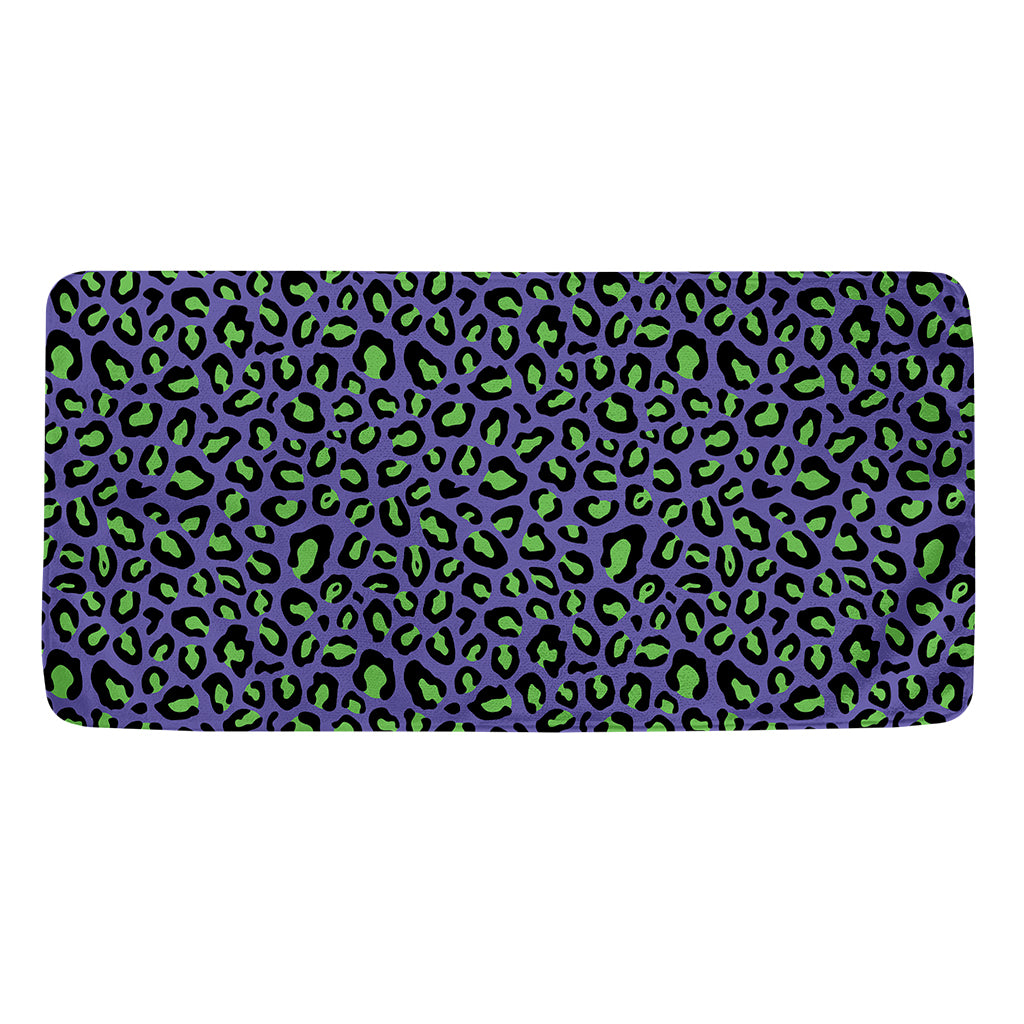 Purple And Green Leopard Pattern Print Towel