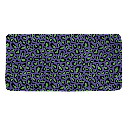 Purple And Green Leopard Pattern Print Towel