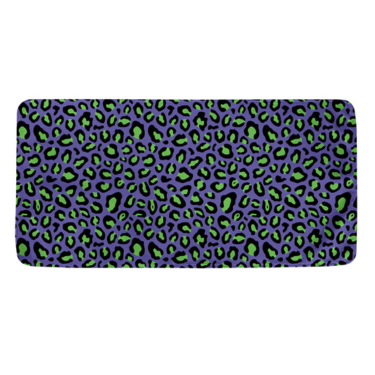 Purple And Green Leopard Pattern Print Towel