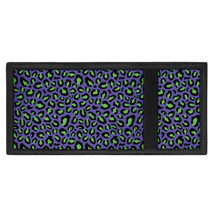 Purple And Green Leopard Pattern Print Trifold Wallet
