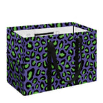Purple And Green Leopard Pattern Print Utility Tote Bag