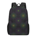 Purple And Green Spider Web Print 17 Inch Backpack