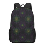 Purple And Green Spider Web Print 17 Inch Backpack