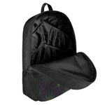 Purple And Green Spider Web Print 17 Inch Backpack