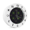 Purple And Green Spider Web Print Alarm Clock