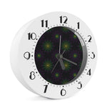 Purple And Green Spider Web Print Alarm Clock