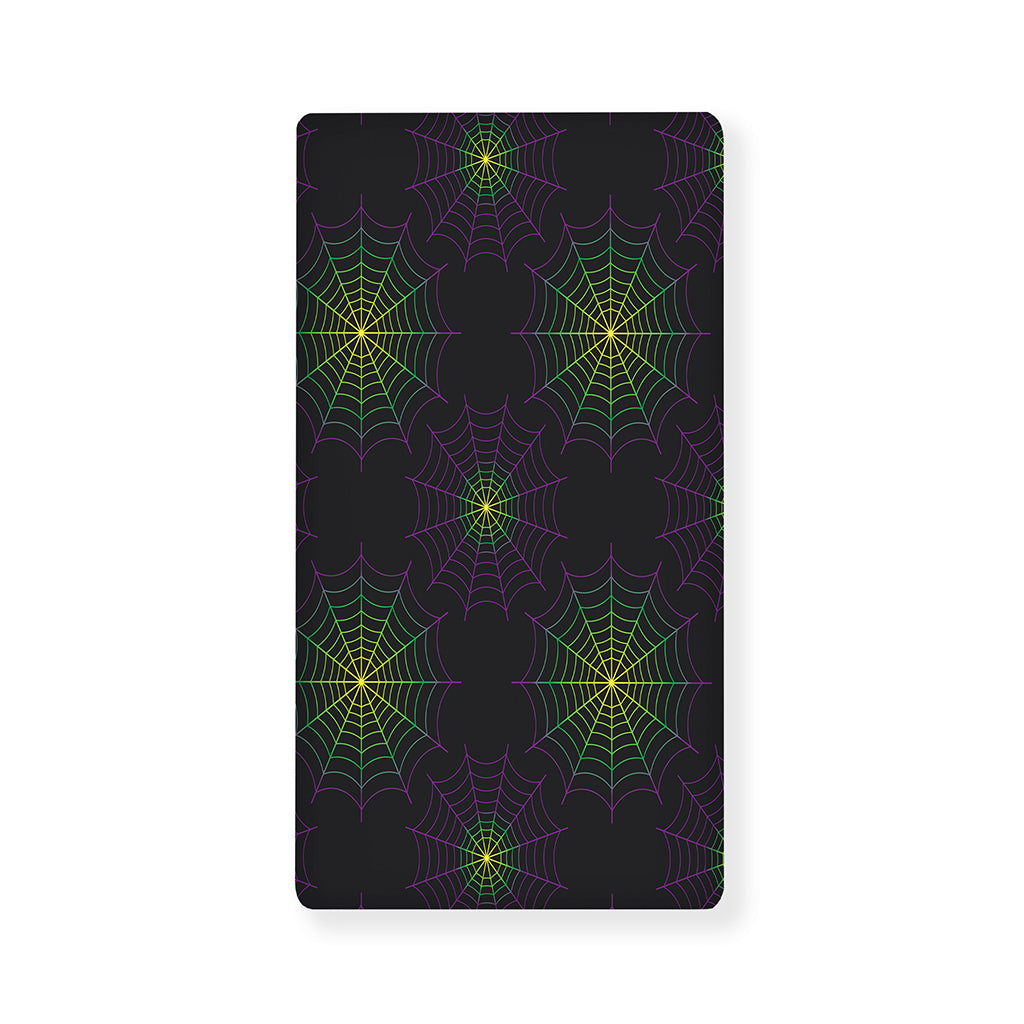 Purple And Green Spider Web Print Baby Crib Sheet