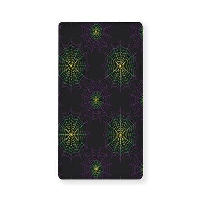 Purple And Green Spider Web Print Baby Crib Sheet