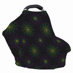 Purple And Green Spider Web Print Baby Seat Cover