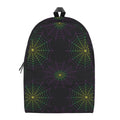 Purple And Green Spider Web Print School Backpack