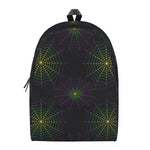 Purple And Green Spider Web Print Backpack