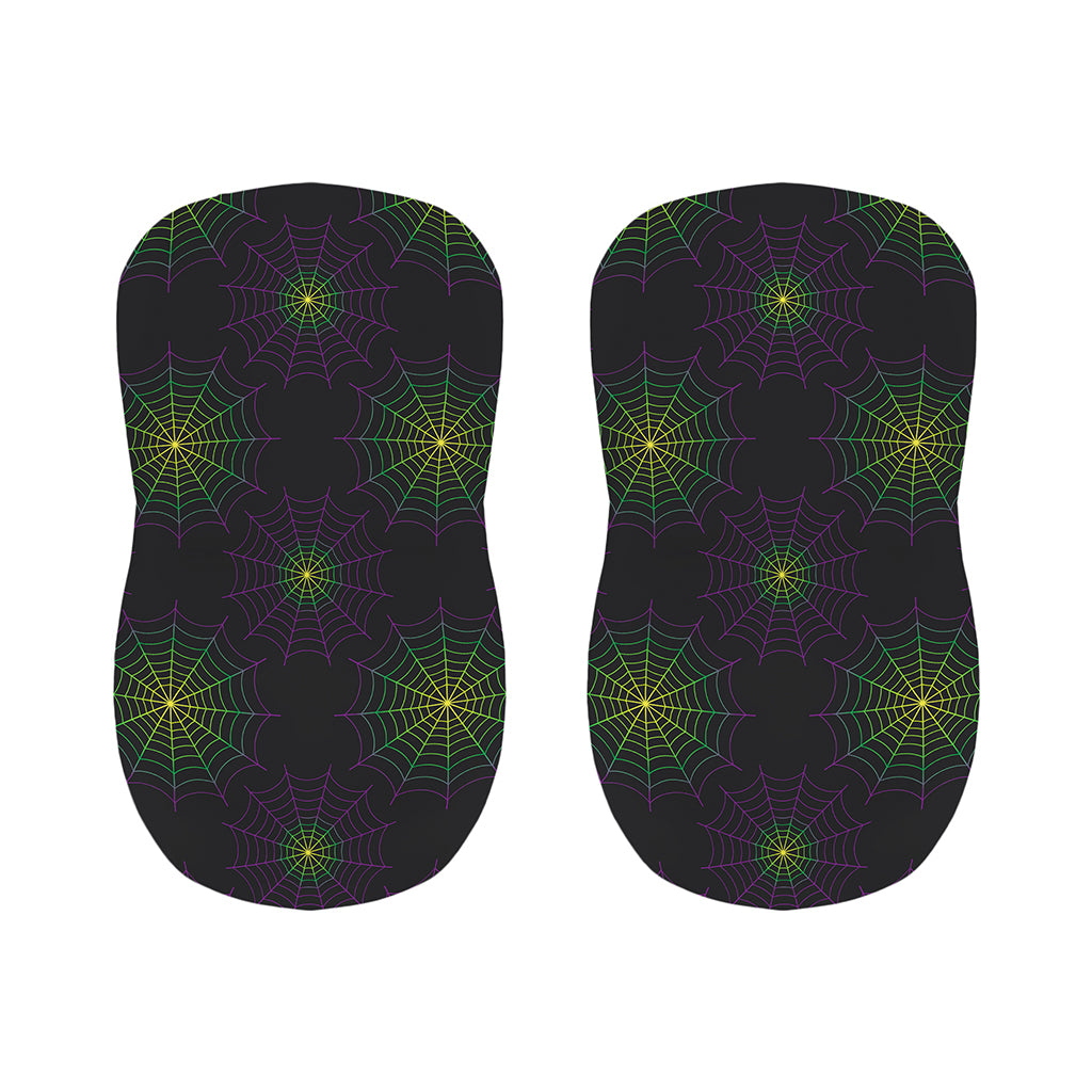 Purple And Green Spider Web Print Bar Stool Covers
