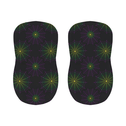 Purple And Green Spider Web Print Bar Stool Covers