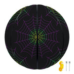 Purple And Green Spider Web Print Basketball
