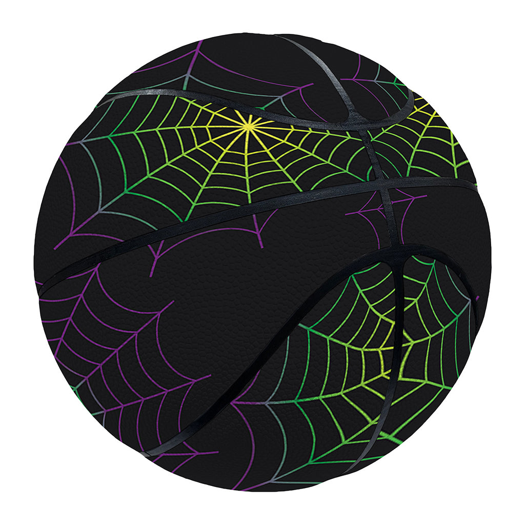 Purple And Green Spider Web Print Basketball