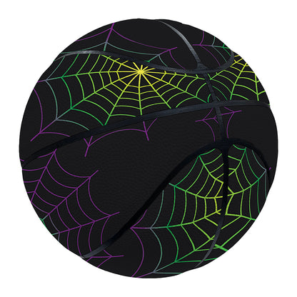 Purple And Green Spider Web Print Basketball