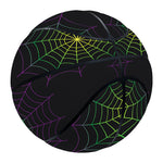 Purple And Green Spider Web Print Basketball