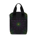 Purple And Green Spider Web Print Bible Tote Bag