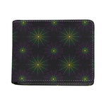Purple And Green Spider Web Print Bifold Wallet