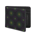 Purple And Green Spider Web Print Bifold Wallet