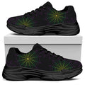 Purple And Green Spider Web Print Black Chunky Shoes