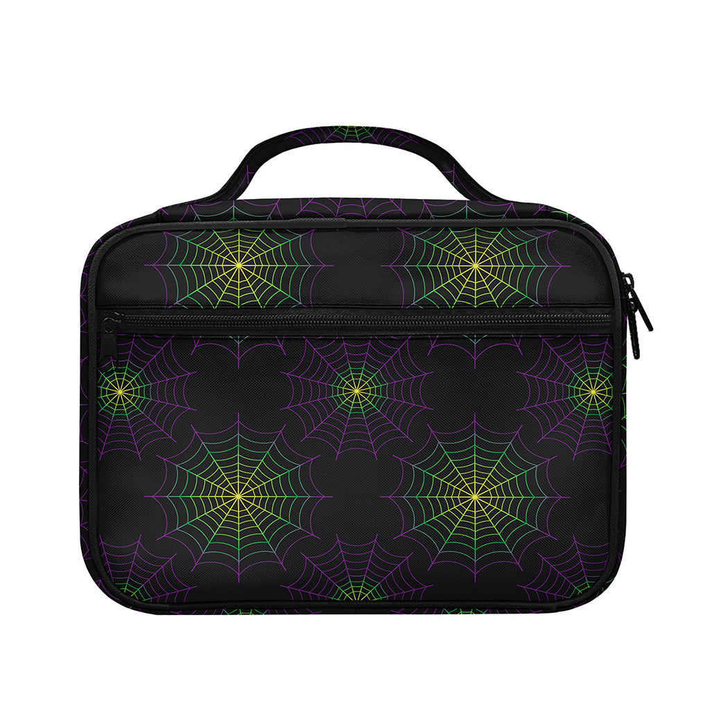 Purple And Green Spider Web Print Briefcase Bible Bag