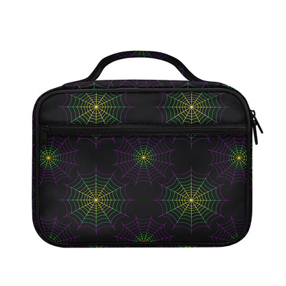 Purple And Green Spider Web Print Briefcase Bible Bag