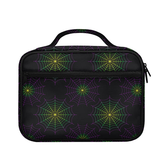 Purple And Green Spider Web Print Briefcase Bible Bag