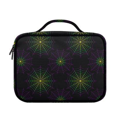 Purple And Green Spider Web Print Briefcase Bible Bag
