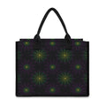 Purple And Green Spider Web Print Canvas Tote Bag