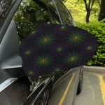 Purple And Green Spider Web Print Car Side Mirror Covers