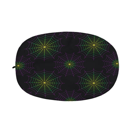Purple And Green Spider Web Print Car Side Mirror Covers