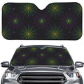 Purple And Green Spider Web Print Car Windshield Sun Shade