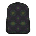 Purple And Green Spider Web Print Casual Backpack