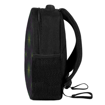 Purple And Green Spider Web Print Casual Backpack