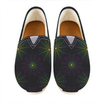 Purple And Green Spider Web Print Casual Shoes