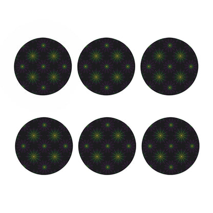 Purple And Green Spider Web Print Coaster Set