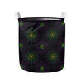 Purple And Green Spider Web Print Collapsible Laundry Basket